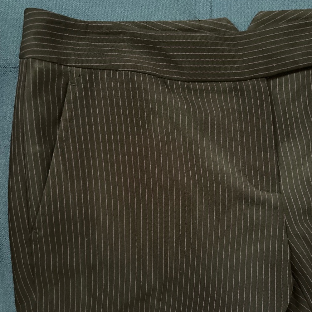 TAHARI Women's Pants Low Rise Wide Leg Stripes size 4 Black stripes - Picture 4 of 9